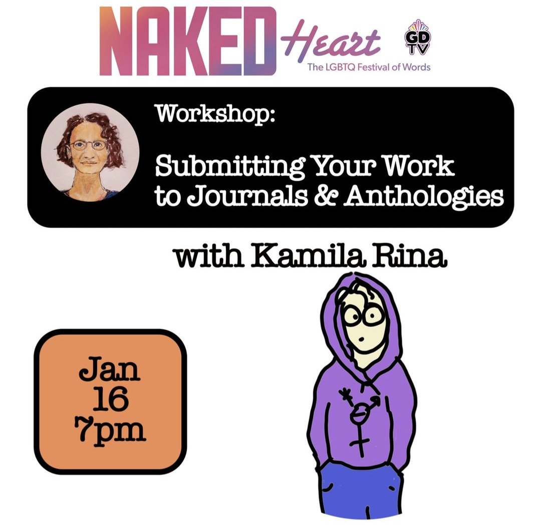 Tonight, we have a free online workshop with Kamila Rana on Submitting Your Work to Journals &amp; Anthologies. Mon, Jan 16 @ 7:00 PM EST. Join us on Glad Day TV! eventbrite.ca/e/workshop-sub…