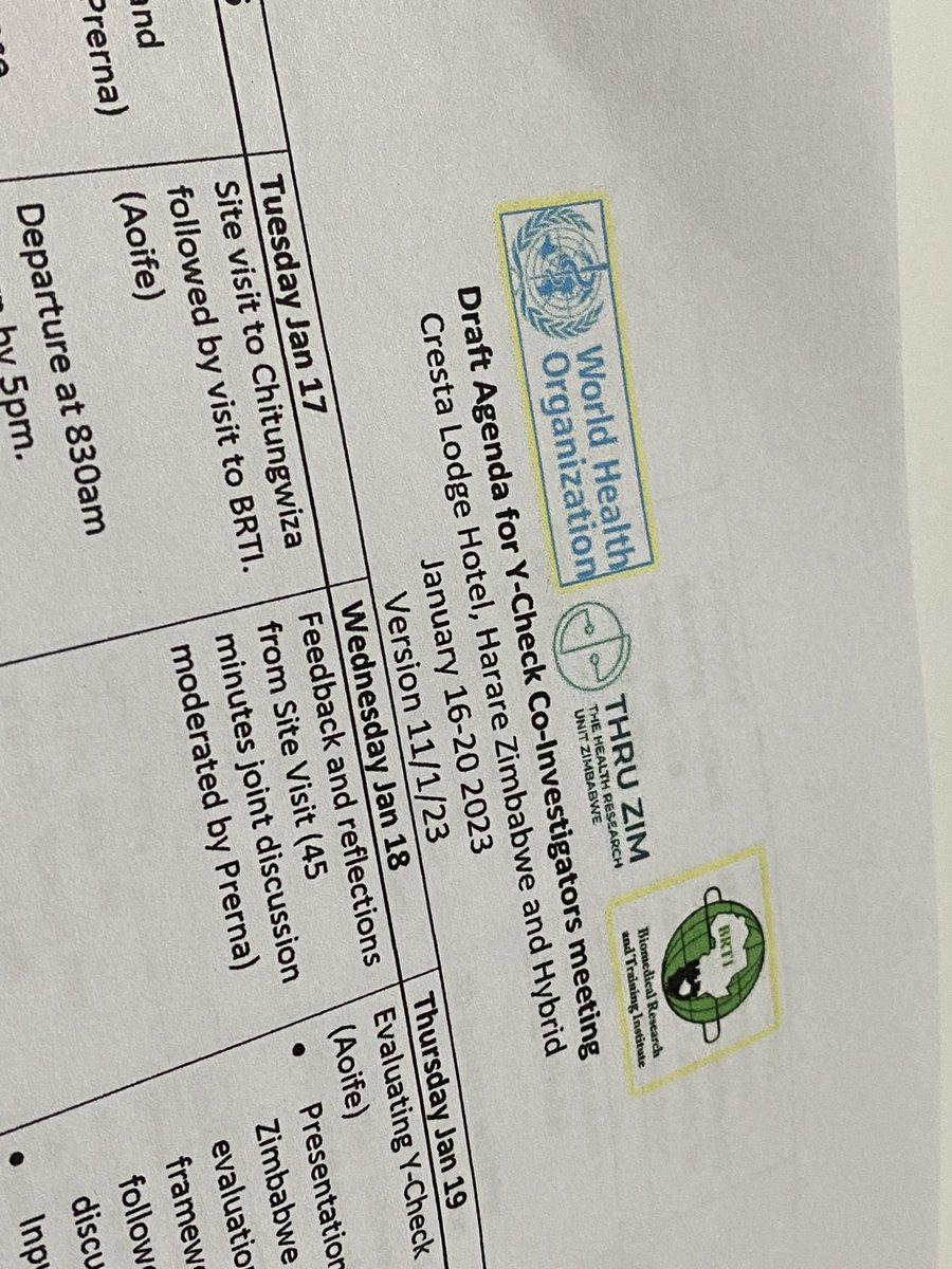 Zimbabwe here we come! The Y-Check core team are convening for our Co-Investigators meeting in Harare (and virtually) this week. #adolescenthealth