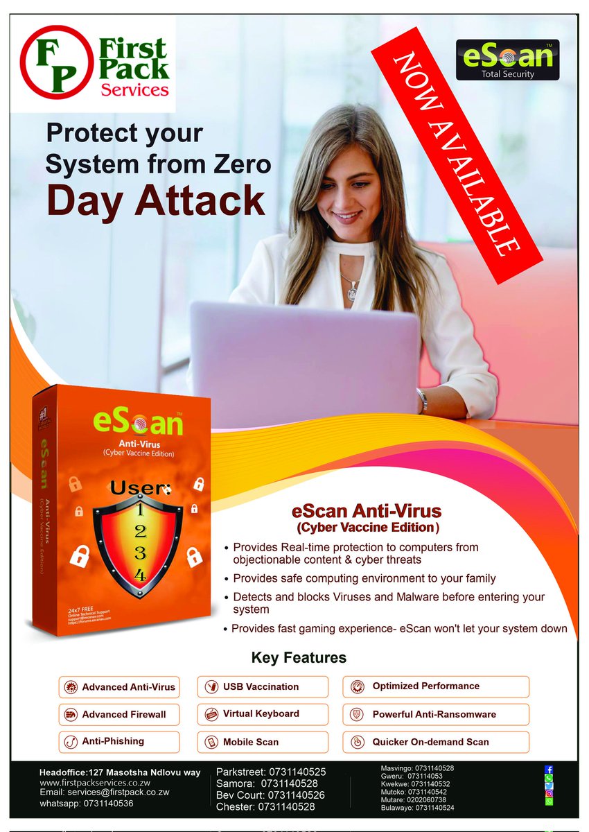 FirstPackServic's tweet image. Protect your machine in an affrordable way with our....... #EscanAntivirus #Threatdetection #Automaticupdates
#Alerts
#Emailprotection