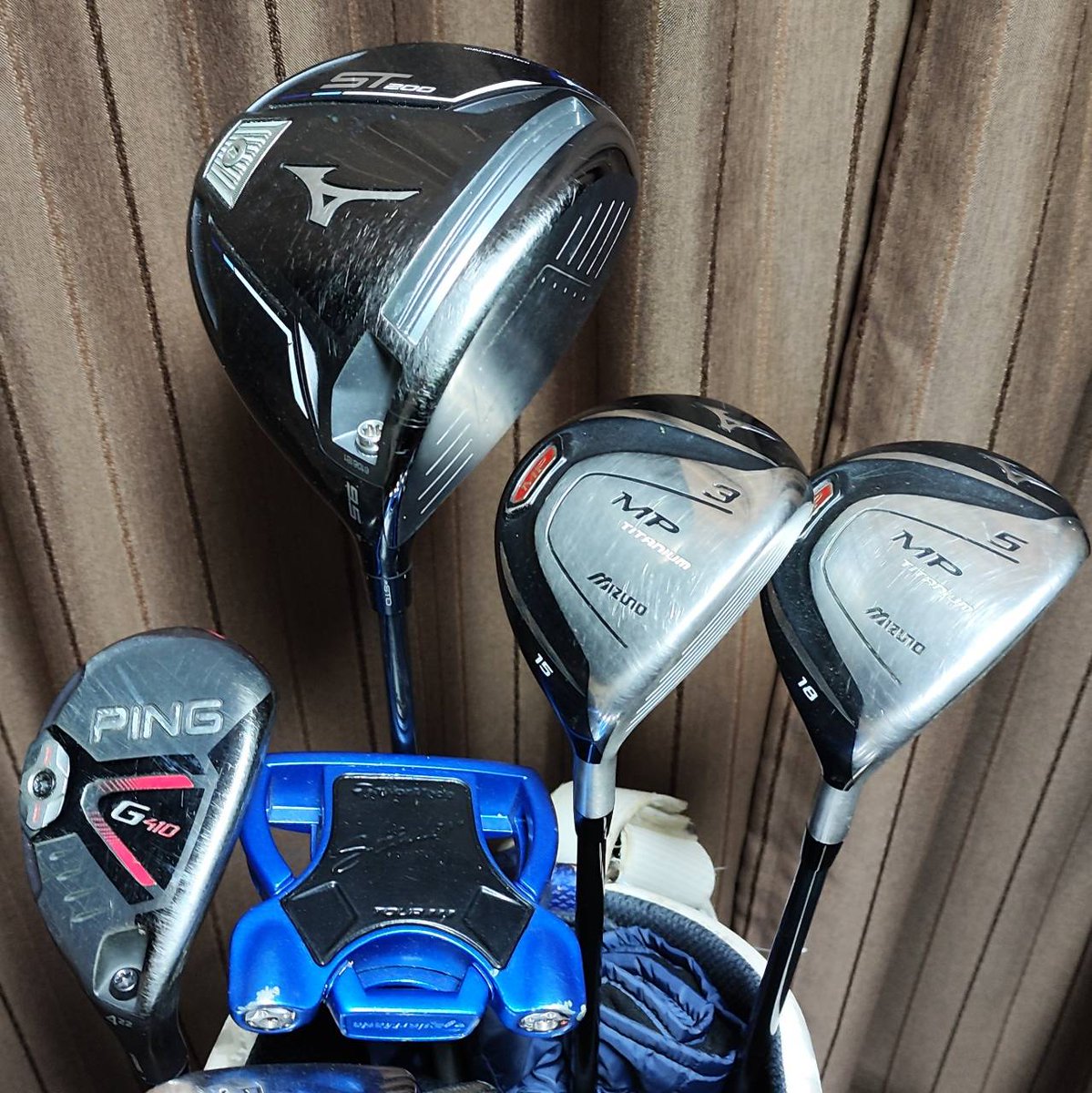 MasayanGolf's tweet photo. 2023/1/16現在

1W：ST200 (10.5° Diamana D+Lim.60S)
3,5W：MP Titan. (15° TENSEI CK🍊60S)(18° Diamana D-Lim.70S)
4U：G410 (PING Tour 85X)
5I〜PW：MP520 ($-TAPER S)
47,52°：T7 (47° $-TAPER S)(52° Hi-Rev 2 S)
58°：The Craft 58T (DG120 S)
PT：Spider Tour Red CS改 (39")

#ミズノゴルフ https://t.co/1W6h2sBBO3