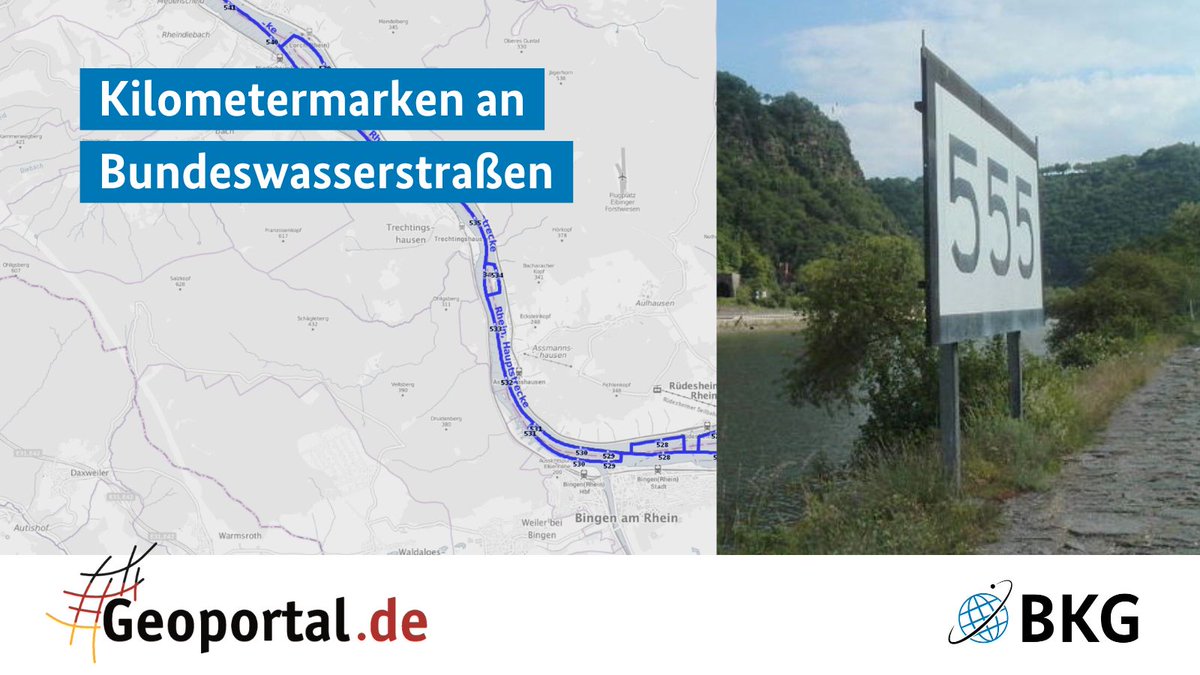 Bundesamt für Kartographie und Geodäsie (@bkg_bund) on Twitter photo Bei den großen, weißen Schildern mit den schwarzen Zahlen am Flussufer handelt es sich um die Strom- oder Flusskilometer zur Orientierung der #Schifffahrt. Erhältlich ab sofort auch im Geoportal.de:
geoportal.de/map.html?prese…
#Geoportal #Geodaten #Gewässer
<a href="/GDI_DE/">Kst. Geodateninfrastruktur Deutschland (GDI-DE)</a> <a href="/ITZBund/">ITZBund</a> Bei den großen, weißen Schildern mit den schwarzen Zahlen am Flussufer handelt es sich um die Strom- oder Flusskilometer zur Orientierung der #Schifffahrt. Erhältlich ab sofort auch im Geoportal.de:
geoportal.de/map.html?prese…
#Geoportal #Geodaten #Gewässer
<a href="/GDI_DE/">Kst. Geodateninfrastruktur Deutschland (GDI-DE)</a> <a href="/ITZBund/">ITZBund</a>
