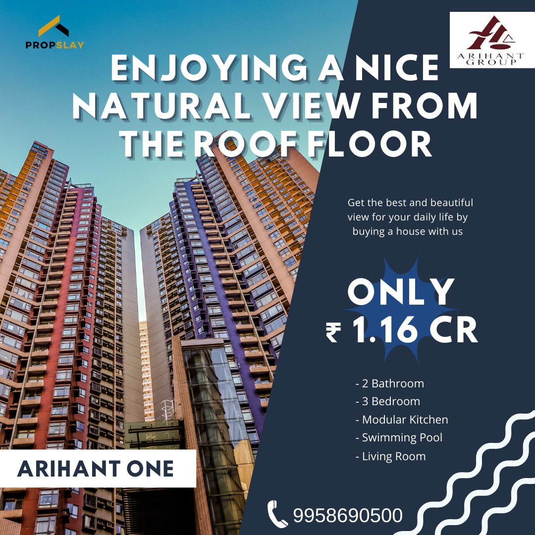 ARIHANT ONE #RERA NO. is Launched Now.

👉Hurry Up! To Get the Best Deal & Discounts 🎁

*PRICE PLAN*
3BHK 1750 SQFT ₹ 1.17 Crore*
4BHK 2190 SQFT ₹ 1.46 Crore*

✔ Possession Within 36 Months.
✔ UP RERA NO. UPRERAPRJ723911.
✔ 3/ 4 BHKApartments.

#RealEstate #home #apartments