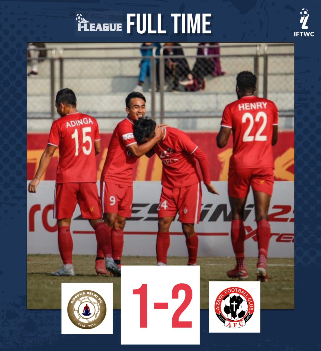 IFTWC's tweet photo. In today's I-League game, Aizawl FC have defeated Sudeva Delhi FC by a 2-1 scoreline!
#SDAFC #ILeague #IndianFootball #IFTWC https://t.co/kCS5IZ6IyR