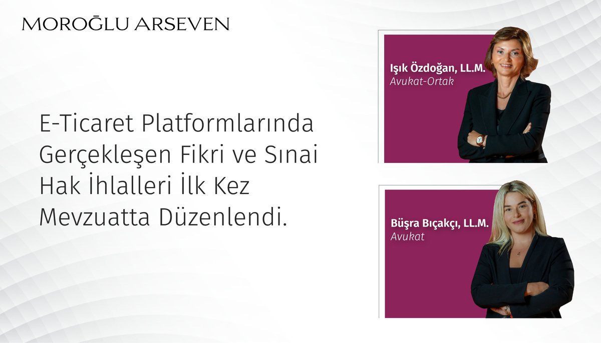 morogluarseven's tweet photo. E-ticaret platformlarında gerçekleşen fikri ve sınai hak ihlalleri ilk kez mevzuatta düzenlendi. Işık Özdoğan ve Büşra Bıçakcı tarafından kaleme alınan son makalemizi okumak için tıklayın: https://t.co/rEd0pSBfua
#morogluarseven #matechquarter #intellectualproperty #ecommerce https://t.co/ZRNY57SLww