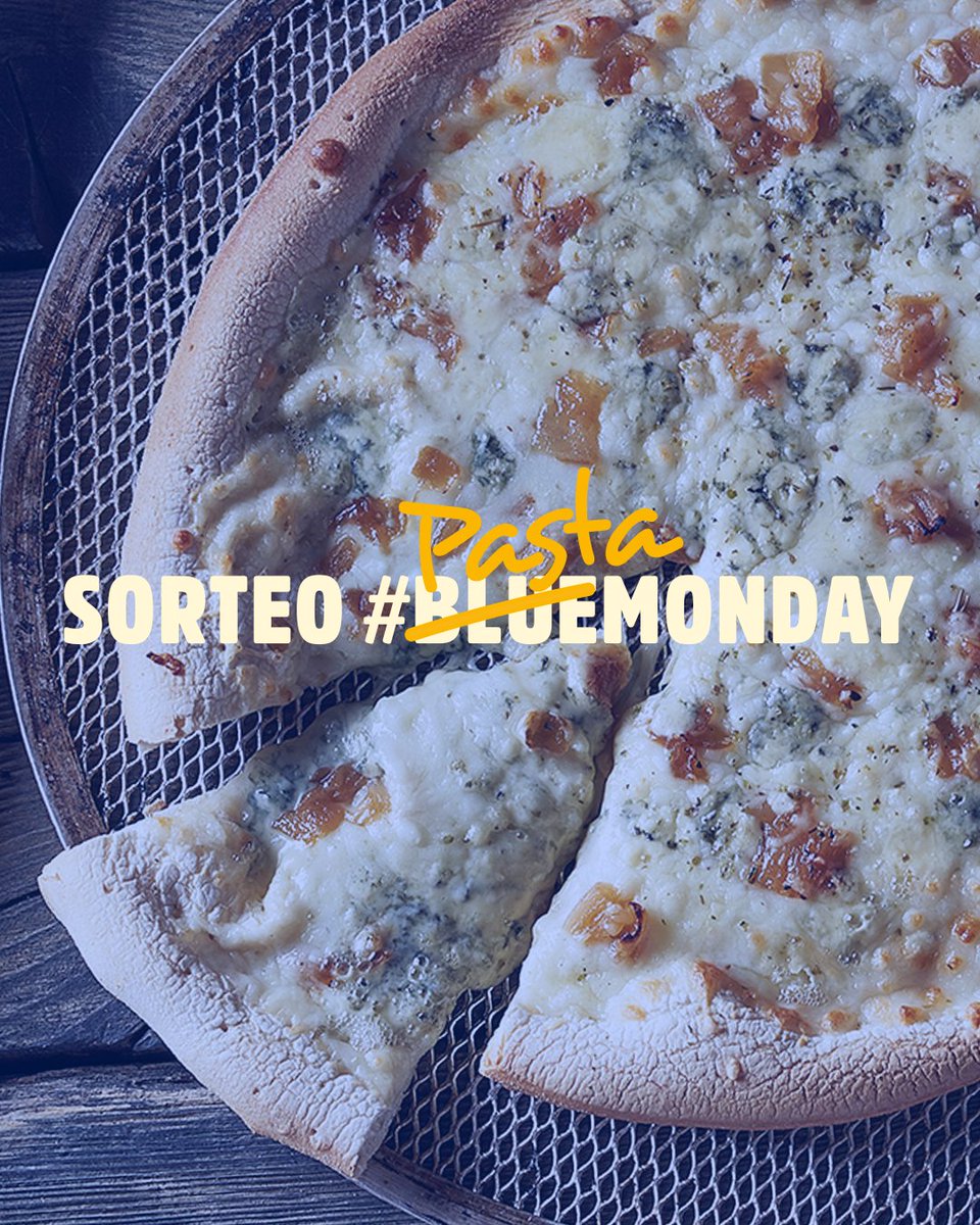¡SORTEO! Venimos a darle la vuelta al que dicen es el lunes más triste del año: el #BlueMonday  😢  sorteando 2 buffets entre los que adivinéis qué queso de nuestra Pizza Bianca va a juego con el día de hoy. ¡No te olvides de mencionar a tus amigos!
*Consulta BBLL en nuestra web
