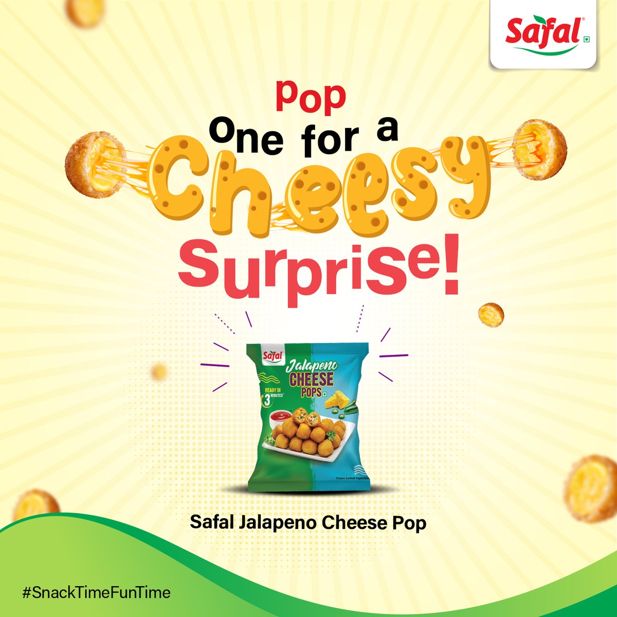 Safalproducts's tweet photo. Get a cheesy surprise in every bite! Try Safal Jalapeno Cheese pop and make your #SnackTimeFunTime. #WinterfulSnacking

#Safal #SafalProducts #SnackTime #SafalSnacks #Jalapeno #JalapenoCheese #CheesePop #EveningSnack #SafalFrozenSnacks #ConvenientCookingMadeEasier https://t.co/zuWOdNAaNb