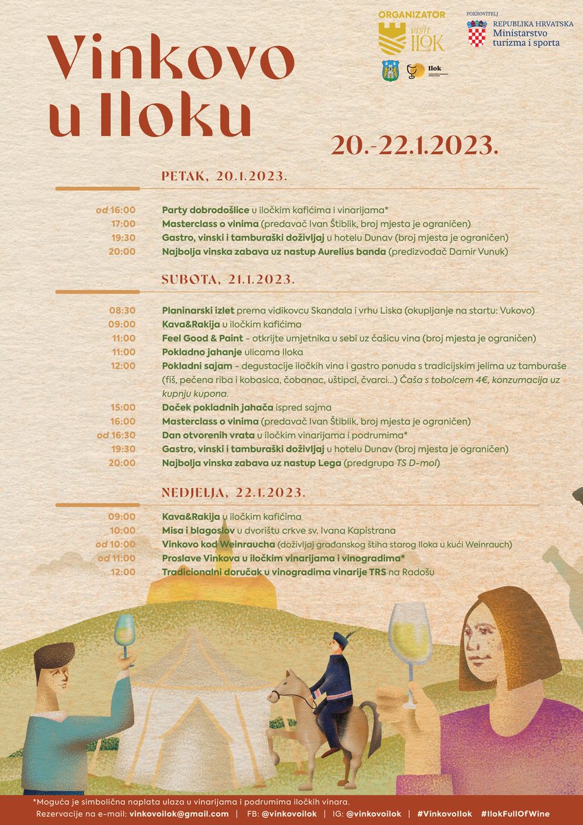 VisitIlok's tweet photo. 🥂Vinkovo u Iloku - najbolja vinska zimska fešta, 20 - 22.01.2023.🥂 #izlet #vino #wine #tradicija #srijem #slavonija #events #croatia #hrvatska #zima2023 #winter #travel #Ilok #VinkovoIlok https://t.co/CWnddZpEb2