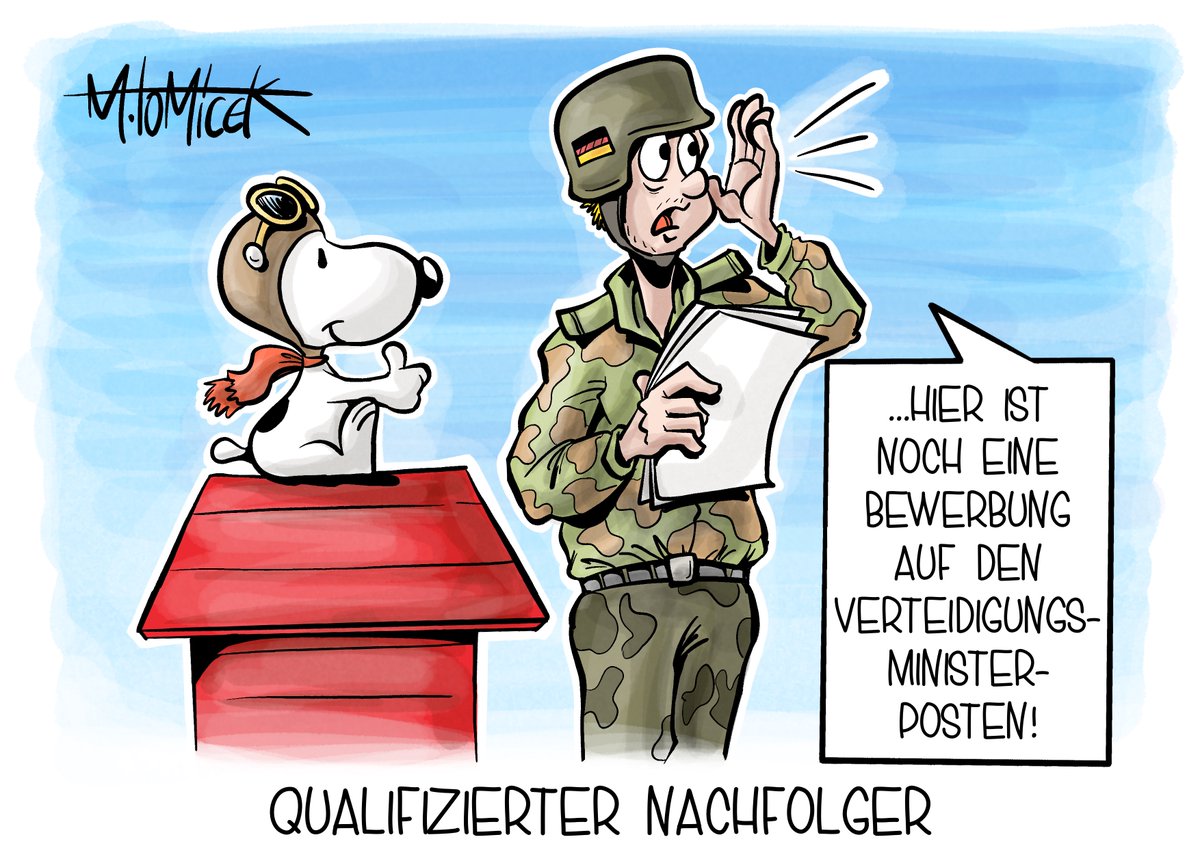 #Verteidigungsministerin #Lambrecht ist von ihrem Amt #zurückgetreten.

#Verteidigungsminister #Verteidigungsministerium #christineLambrecht #Rücktritt #Bundeswehr #Snoopy #Nachfolge #Karikatur