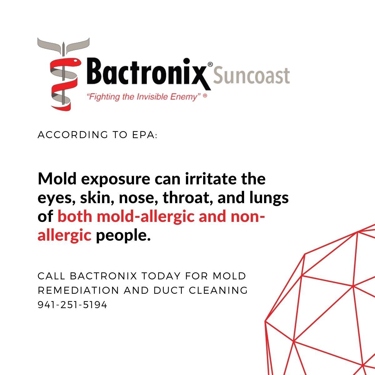 BactronixS's tweet photo. According to the EPA, mold exposure can irritate the eyes, skin, nose, throat, and lungs of both mold-allergic and non-allergic people.
#DisinfectingService #BradentonBusiness #SarasotaBusiness #TampaBusiness #SupportLocalBradenton #FloridaBusiness #mold #MoldRemediation https://t.co/TvRN7pL6H2