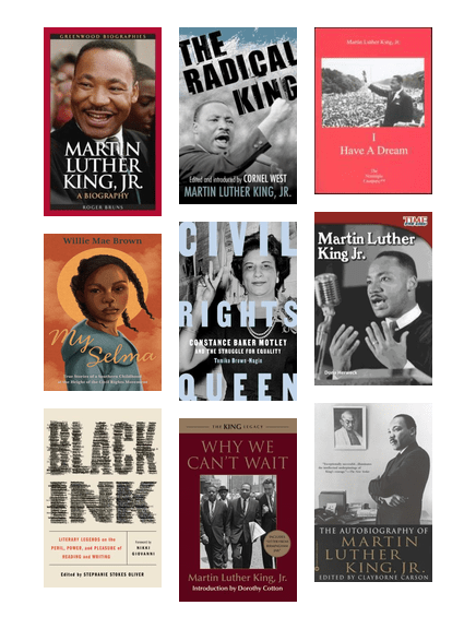 KCLibrary's tweet photo. Today we honor the incredible legacy Martin Luther King, Jr. Learn more about King's impact as well as other leaders, past and present, of the civil rights movement with these books and resources: https://t.co/0JY2lbbeGA

#MLKDay2023 #MLK https://t.co/FeJRAUVRW3