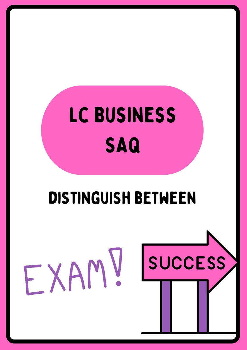 Booklet I have created to help my LC Business students master the 'Distinguish between' outcome verb (Covers all units). Link to download  a 20 page booklet or link to adapt Canva Template (Please copy template before making changes) below⏬️.#LCBusiness