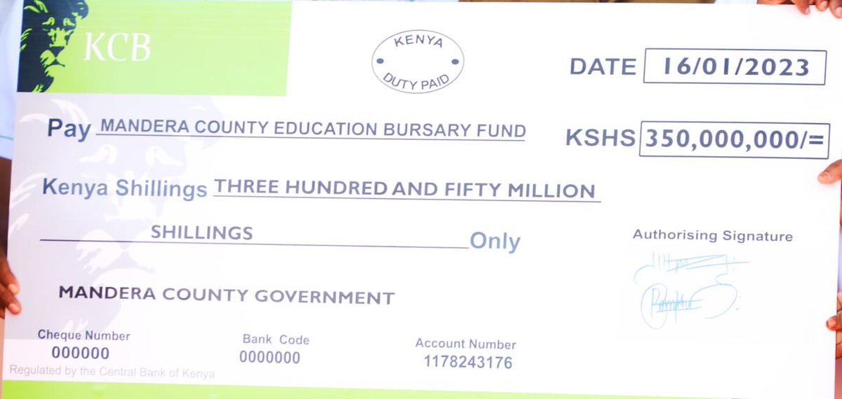 MohamedAKhalif's tweet photo. The bursary fund will primarily cover secondary school fees for all students in the 59 government secondary schools in Mandera County. This initiative will benefit over 22,000 students in our county and provide relief for thousands of families struggling due to poverty &amp; drought. https://t.co/x4WIrFrXiw