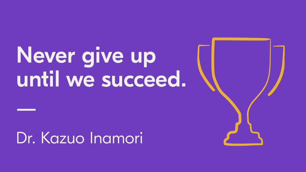 “To succeed, we must tenaciously persevere in our efforts to accomplish a goal – and never give up”.

✍️ Dr. Kazuo Inamori

#KyoceraPhilosophy #MondayMotivation