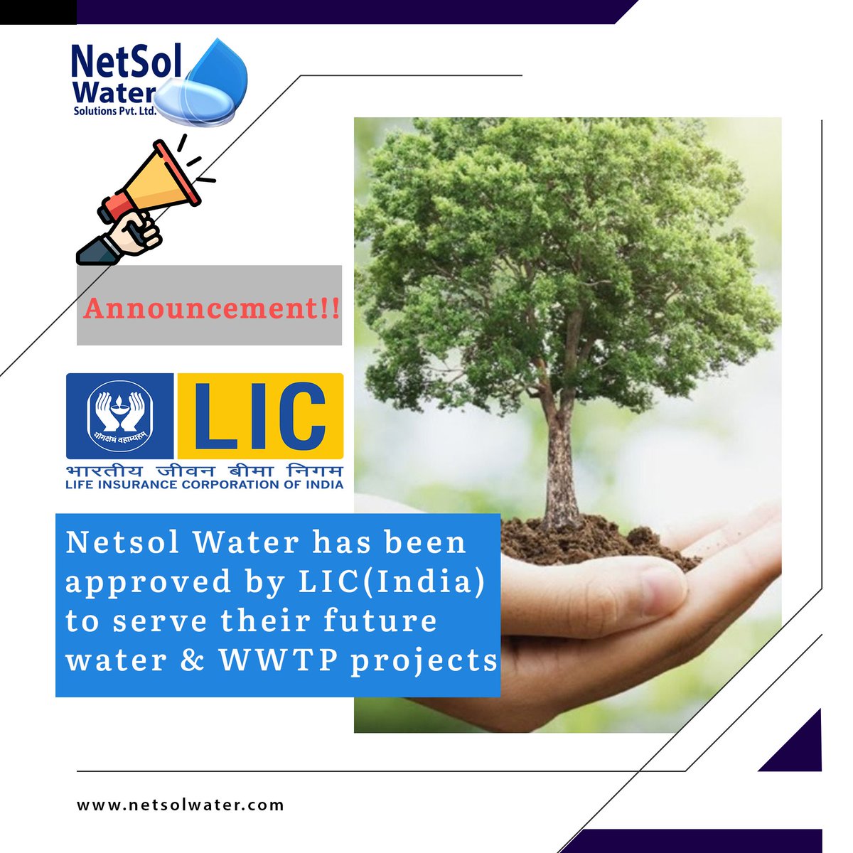 NetsolWater's tweet photo. ✨News Update 📢
@NetsolWater has been approved by LIC of India 🏛️ to serve their future projects.💥
This is a new badge added to Netsol's feather.
#netsolwater #lic #approvedmake #mondaymotivation #sustainable #watertreatment #wastewater #layoffs https://t.co/EyVd9o2mIB