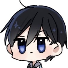 1boy blue eyes male focus solo black hair chibi simple background  illustration images