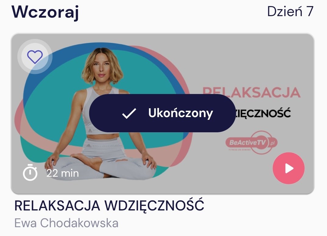 inezkaleo's tweet photo. Siódmy dzień wyzwania oczywiście zaliczony ✅ 
Przerwa treningowa i relaksacja #fitstyczeń https://t.co/5x9FqpCsVa