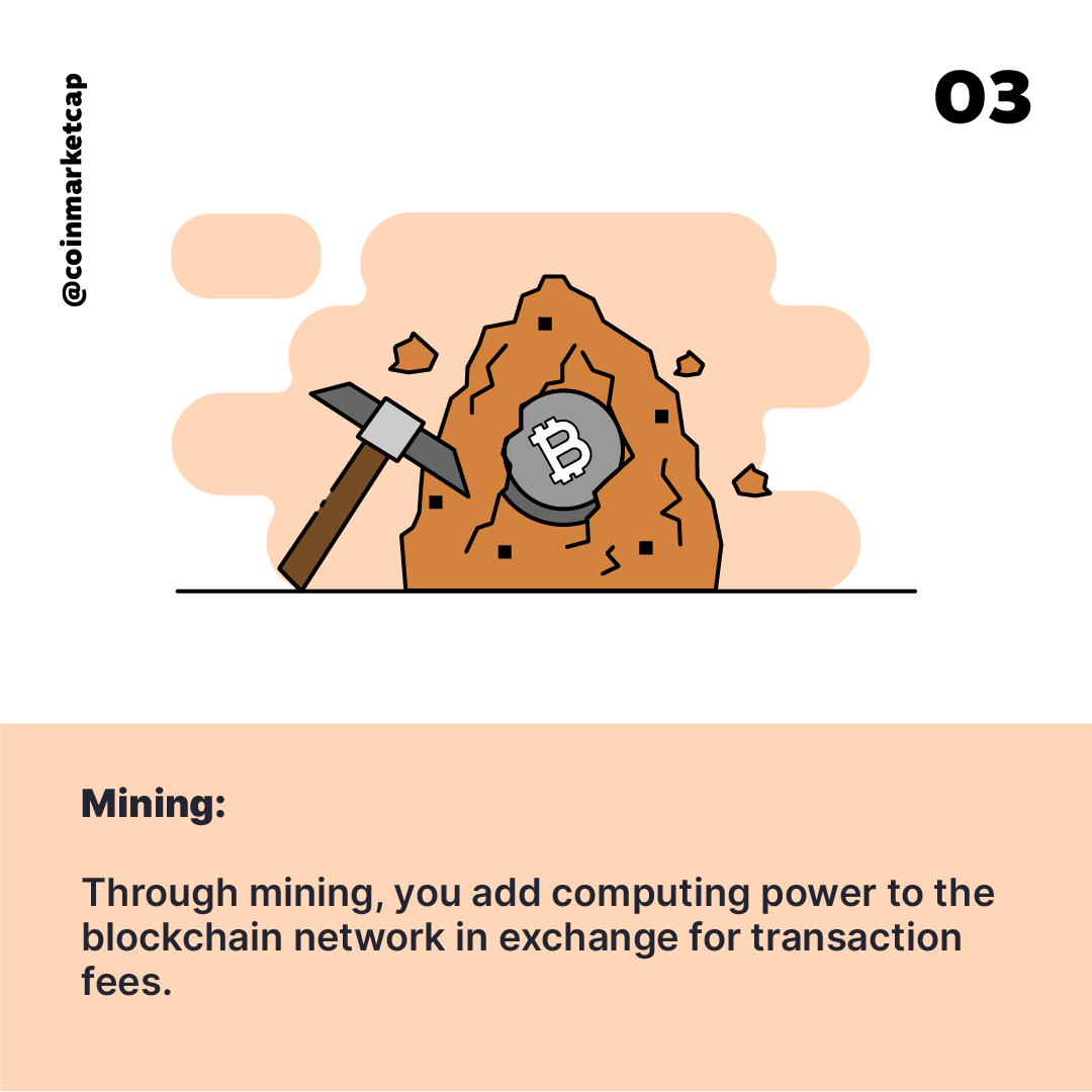 CoinMarketCap's tweet photo. If you’re more of a proof-of-work #POW kind of person, you might be more inclined to put your #crypto money to work in a mining setup. 💪

Through mining, you add computing power to the blockchain network in exchange for transaction fees. https://t.co/JfuAiWsvaO