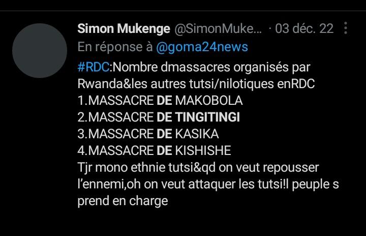 KombiYvan's tweet photo. @JMMannix23 @ruzibukira23 @FARDC_off @MONUSCO @UN_BintouKeita J'ajoute #KIWANJA, #BAMBO, #RUSEKERA, #BENI... https://t.co/2R5NuNX3oB