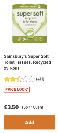Very helpful of <a href="/sainsburys/">Sainsbury's</a> to price their toilet paper like this. I've always wondered exactly how much it costs me per sh*t!