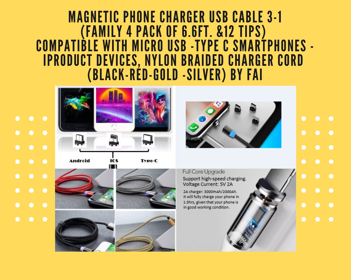 Uslion fast charge chip. Support high-speed charging. It will fully chagre your phone in 1.5hrs. given that your phone is in good condition.
#3in1 #magnetic #phone #charger #microUSB #typeC #iProducts Get yours now! Click the link below.
amazon.com/dp/B08F2MTBXP/…