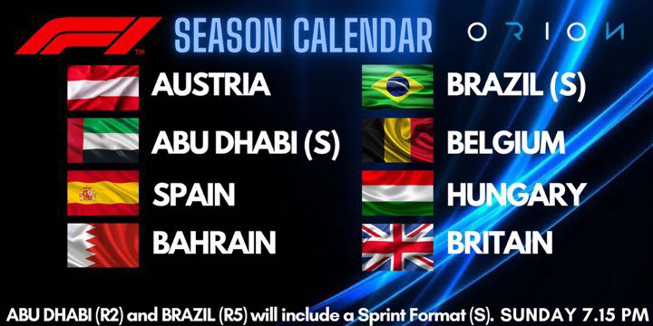 The Official ORION Season 0 Calendar has been released. 
Let’s look forward to that first race in Austria!