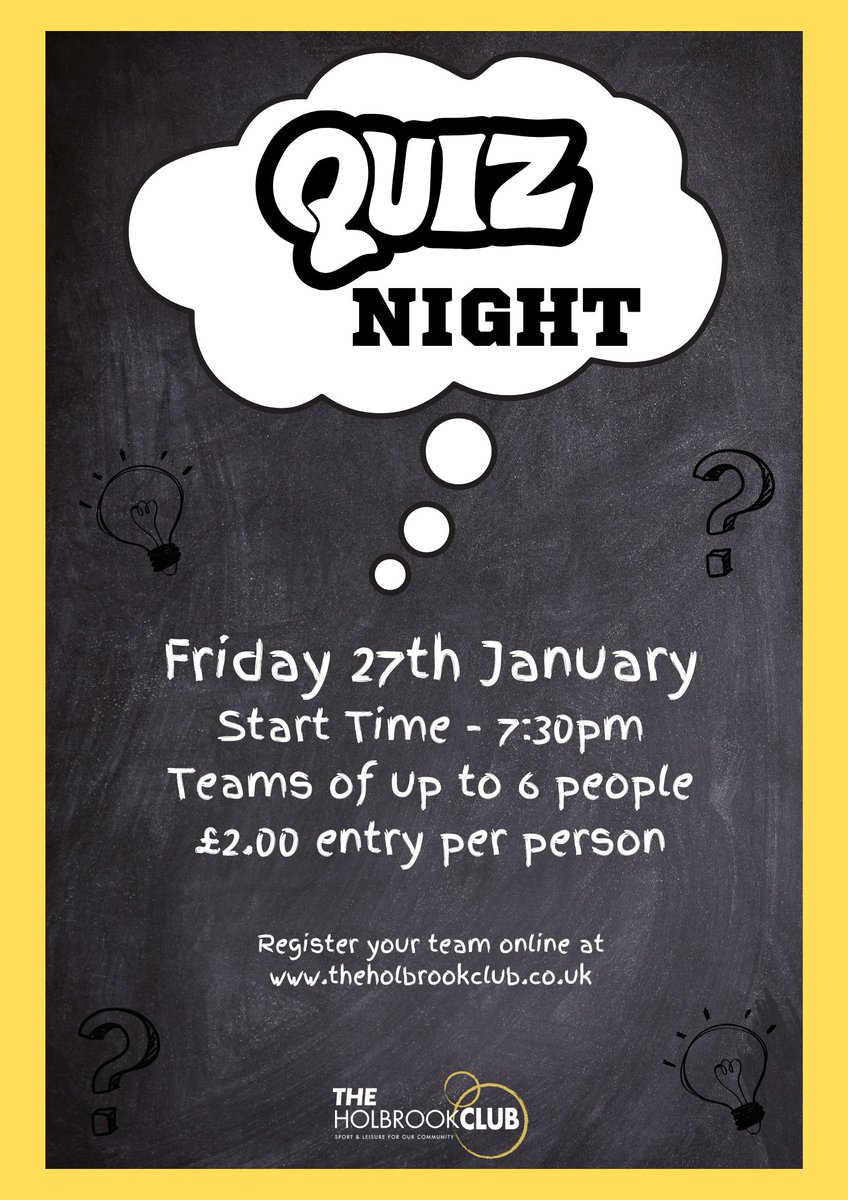 Our next Quiz Night is ready to be booked - click the link to book in your team. Get those brain cells working  …lbrookclub.legendonlineservices.co.uk/enterprise/tic…