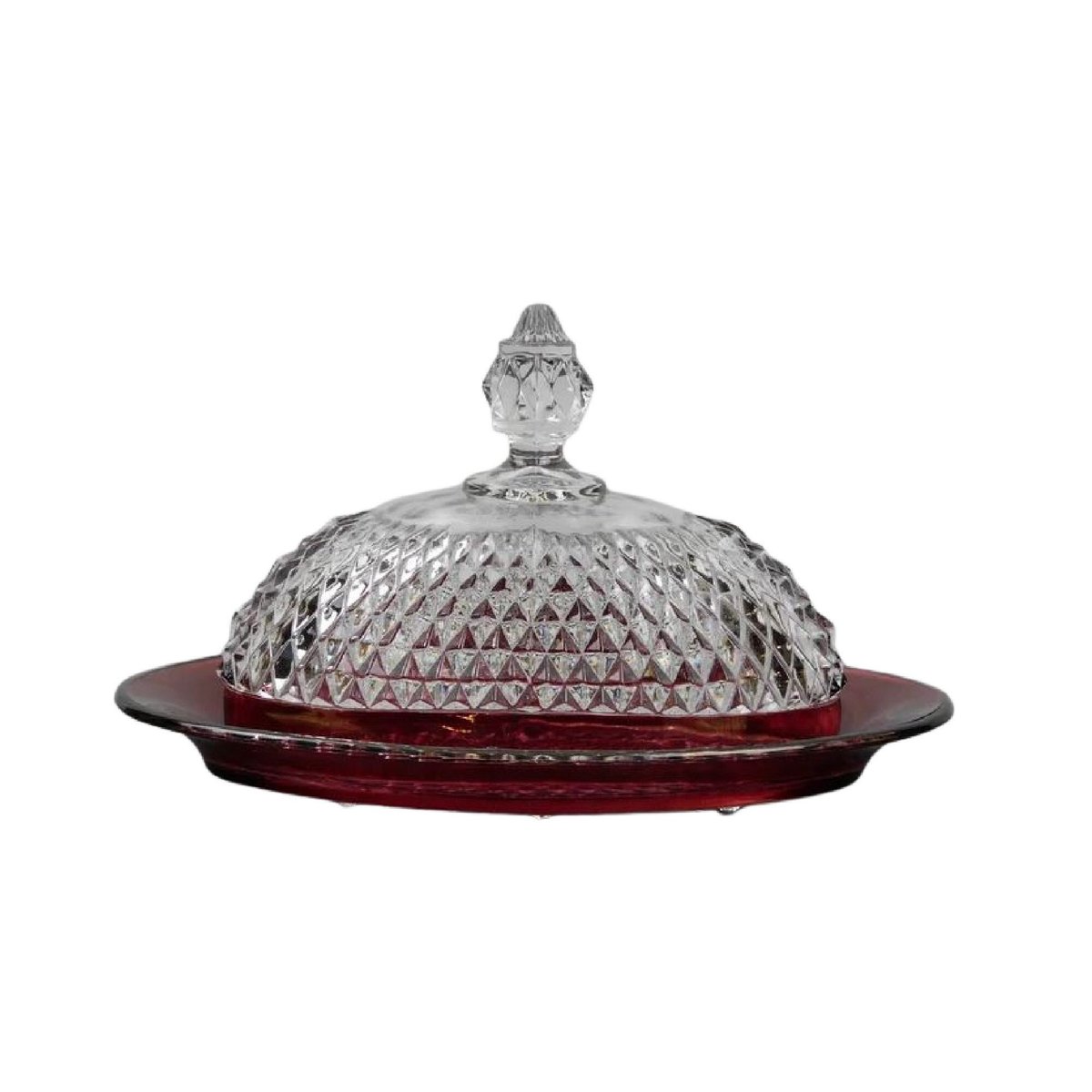 JunkYardBlonde's tweet photo. Vintage Domed Diamond Point Ruby Flash Glass Butter Dish by Indiana Glass https://t.co/OKRBfuFpwk #JunkYardBlonde #Etsy #RubyFlash https://t.co/uifCtQHnDP