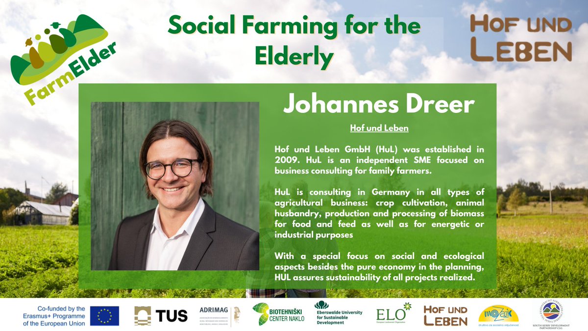 📢Ever wonder who's behind the wheel of the #FarmElder Project?

Welcome to Day 2 of our Meet the Team Campaign! 

Today, we're pleased to introduce Johannes Dreer from Hof und Leben GmbH (<a href="/hofundleben/">Hof und Leben GmbH</a>)!