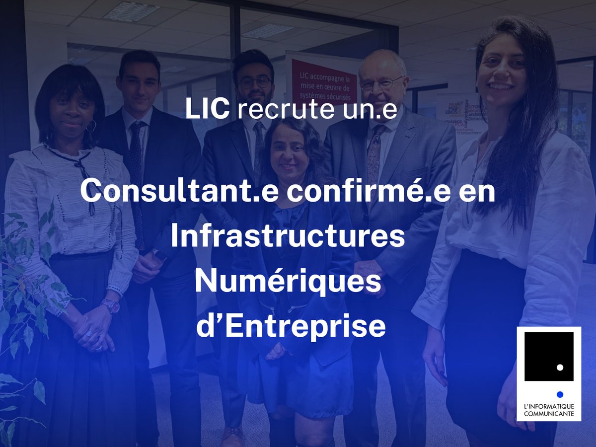 LIC_FR's tweet image. LIC recherche un.e consultant.e confirmé.e en Infrastructures Numériques d’Entreprise
🌟Missions variées &amp;amp; de haut niveau
🌟Équipe soudée et environnement de travail agréable, où priment les échanges et la bienveillance

lic.fr/wp-content/upl…
#recrutement #emploi #cybersecurite