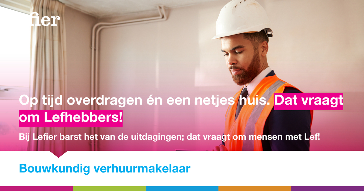 Door jouw bijdrage zorg je ervoor dat onze woningen goed en netjes worden overgedragen aan nieuwe huurders. Heb jij bouwkundige kennis en ervaring met de verhuur van sociale huurwoningen?  Dan zijn we op zoek naar jou! 

Interesse? Check onze website via lefier.nl/vacatures