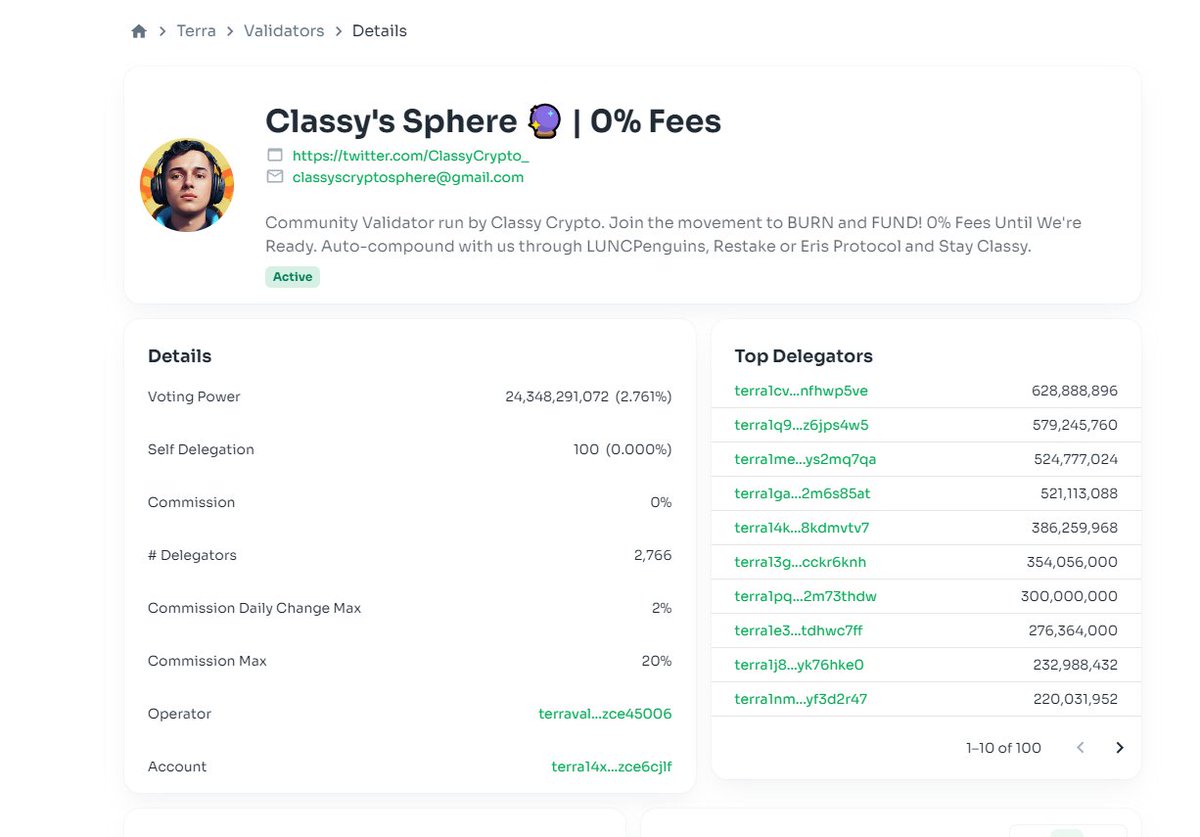 JesusMartinez's tweet photo. I can't believe our $LUNC validator is about to hit top 10 🤯

I'm SO excited for what 2023 is going to bring for us all. https://t.co/OScp5QFA0V