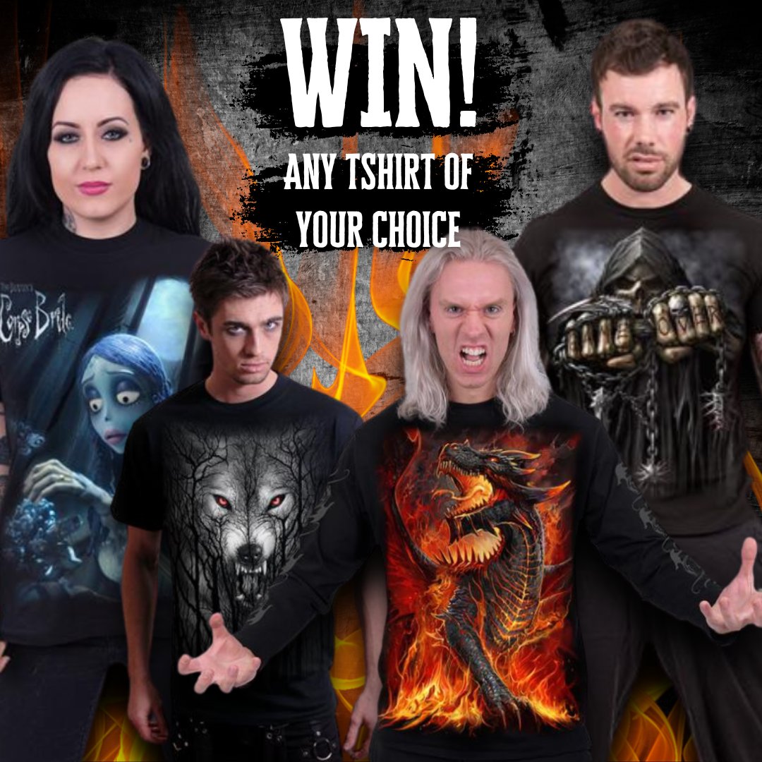 SpiralDirect's tweet photo. Last chance to enter.🤘🏽
#Retweet and comment with your favourite #SpiralDirect #tshirt for a chance to #win! Comp closes 16th Jan. #heavymetal #gothicclothing #alternative https://t.co/ABI39xykZE