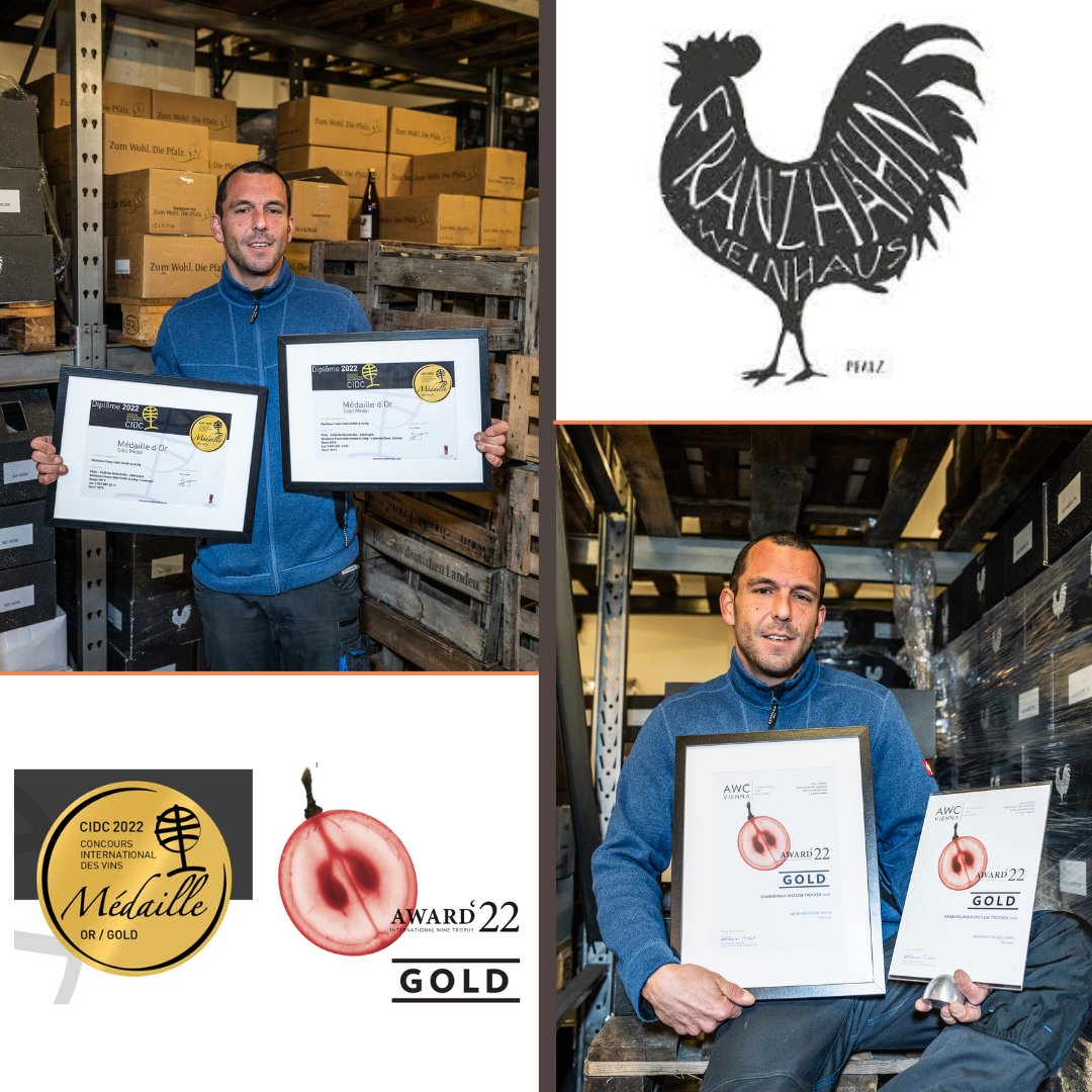 Wij danken de Franse sommeliers van het Concours International des Cabernets en de experts van AC Vienna voor deze hoge onderscheidingen en zijn blij dat de wijnen van Franz Hahn ook internationaal zo goed worden ontvangen. Heeft u ze al geprobeerd? 

Proost! 🍷🐓🥇