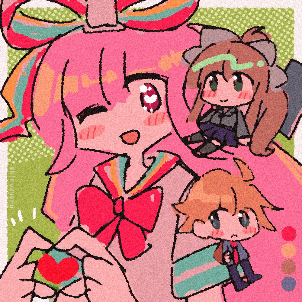 ギファニーとモニカとセンパイの絵です💖🖥
#gravityfalls #giffany #DDLC #fnfsenpai