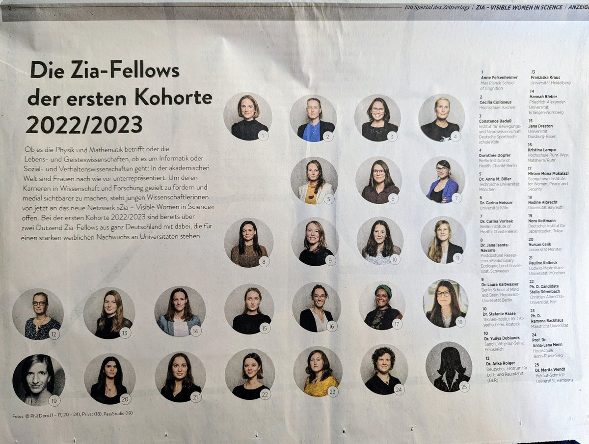 I am very happy to have been selected by <a href="/zeitverlag/">ZEIT Verlagsgruppe</a> &amp; <a href="/academics_de/">academics.de</a> as a Fellow for the #ZIA - Visible Women in Science program. A little late to the party, but you can find all fellows at the "Jahresrückblick 2022" of <a href="/DIEZEIT/">DIE ZEIT</a> (50/2022). So excited about this year!