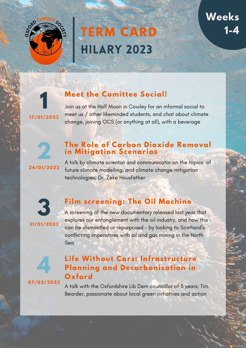 Our term card for the first half of Hilary is now out! 📣

Stay tuned for more details of each event, and the term card for the second half of term - coming soon…