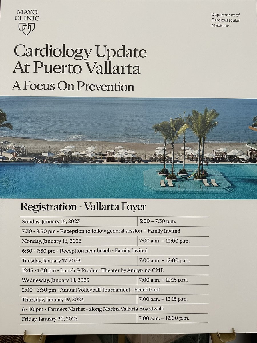 Great start of our 7th CME Cardiology Update: A focus on Prevention program in Puerto Vallarta #CardioVallarta. Completely sold out! @MayoClinicCV @MayoMedEd @MayoClinic