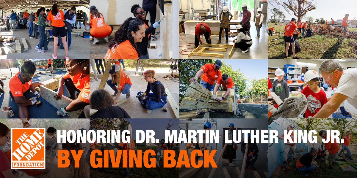 This week, in honor and celebration of the legacy of Dr. Martin Luther King Jr., #TeamDepot is working to drive sustainable change and social equity across communities through a nationwide week of service: thd.co/MLKDay2023