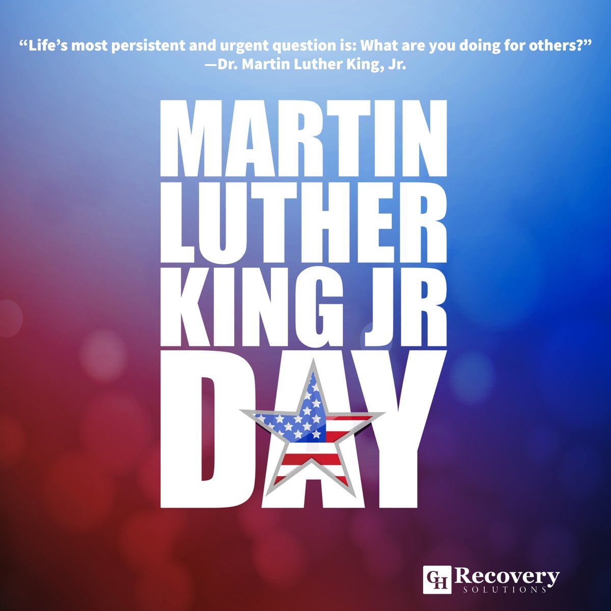 GHRecoveryNH's tweet photo. “Life’s most persistent and urgent question is: What are you doing for others?”
—Dr. Martin Luther King, Jr. https://t.co/tBxrcmxJnd