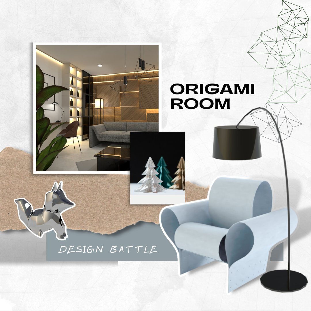 Planner5D's tweet photo. Unfold your creativity and join the origami room #designbattle. Let's create the most visually stunning and functional space using the art of paper folding! 🏠 https://t.co/jiTDrqzRV9