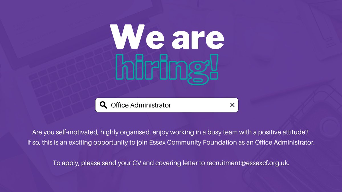 We are looking for a full-time Office Administrator to join our team. 📌 Central #Chelmsford office 🗓️ Deadline is Monday 13 February, at 5pm ➡️ Details can be found here: bit.ly/3XtQwy6 We would love to hear from you! #Essexjob #hiring #Essex