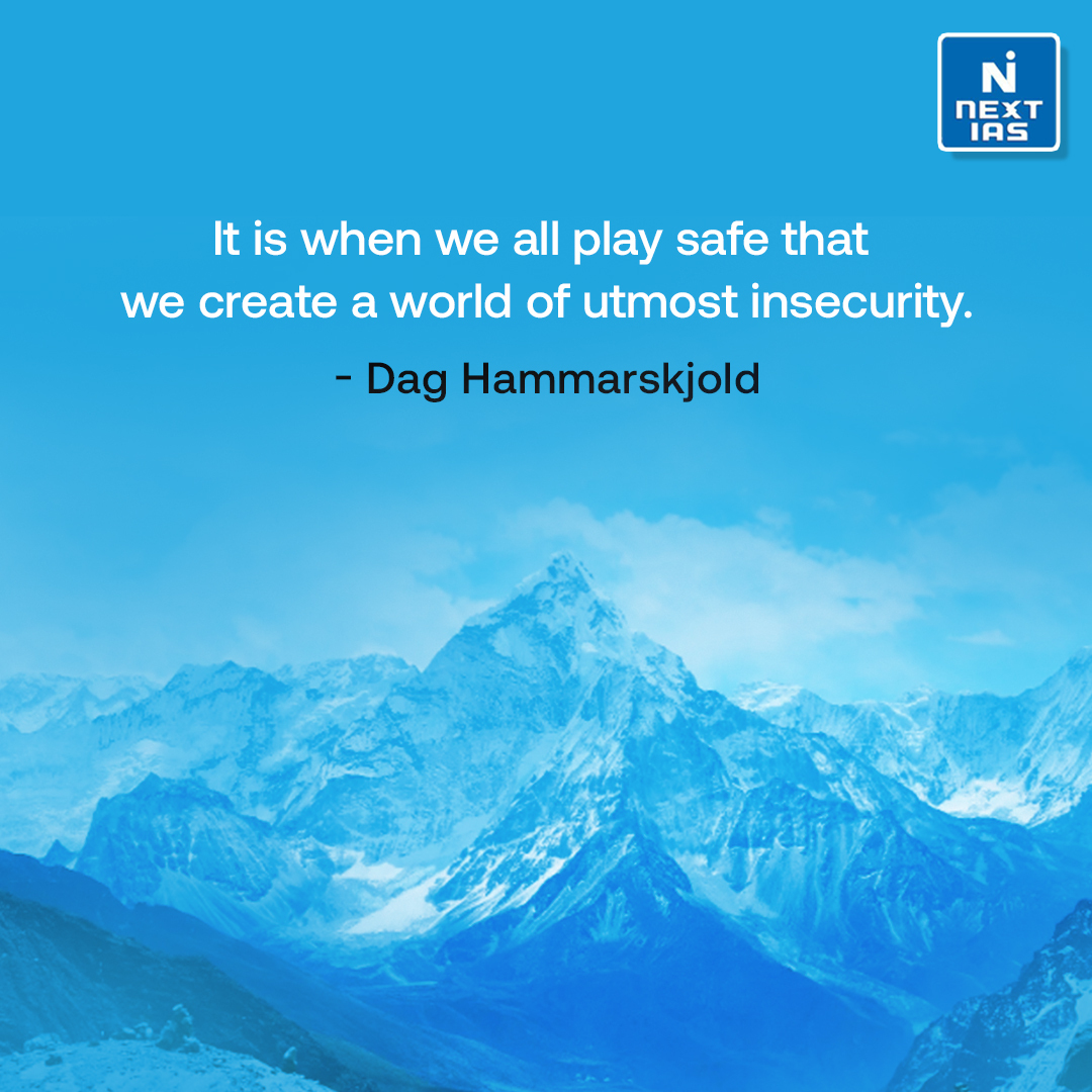 NEXTIAS_Delhi's tweet photo. Thought of the Day 🌄
#thoughtoftheday #nextias #IAS #January17 #daghammarskjöld #tuesday #tuesdaymotivation #createadifferentworld https://t.co/TPeb2g0jzO