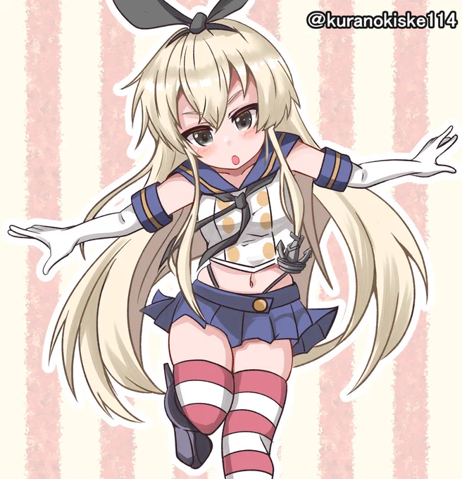 しまかぜ! はっやーい!以前描いたしまかぜちゃんをリメイク#艦これ版深夜の真剣お絵描き60分一本勝負#艦これ版真剣お絵描き60分一本勝負_20230116 