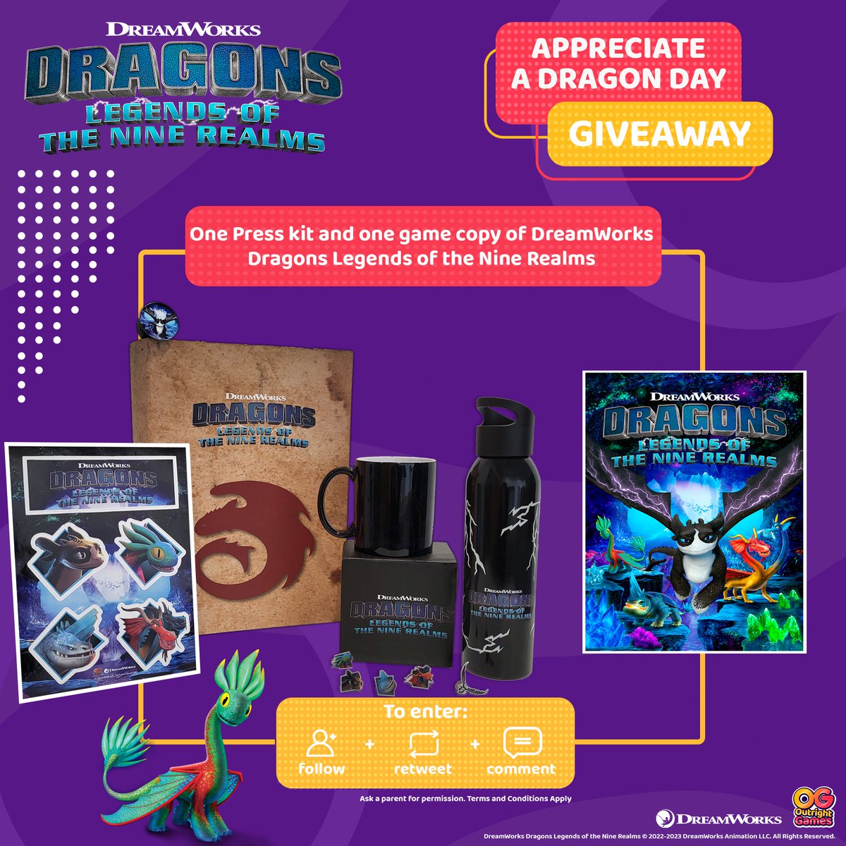 Outright_Games's tweet photo. It's #AppreciateADragonDay so we are celebrating with a Giveaway!
For your chance to win this magical bundle:
๐ฅ Follow us
๐ Retweet
๐ฌ Tell us what makes dragons unique & what you love about them using #DreamWorksDragons #LegendsOfTheNineRealms ๐ฒ๐ฅ๐ฎ
UK, USA & Spain only! https://t.co/1Q0ADAybUf