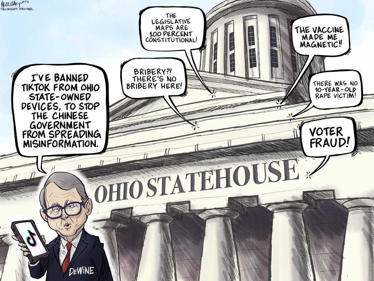 knecessary's tweet image. #Ohio Gov. DeWine banned #TikTok from state-owned devices to stop the spread of misinformation from the Chinese government. But we’re still saddled with misinformation from the Ohio government. #Opinion