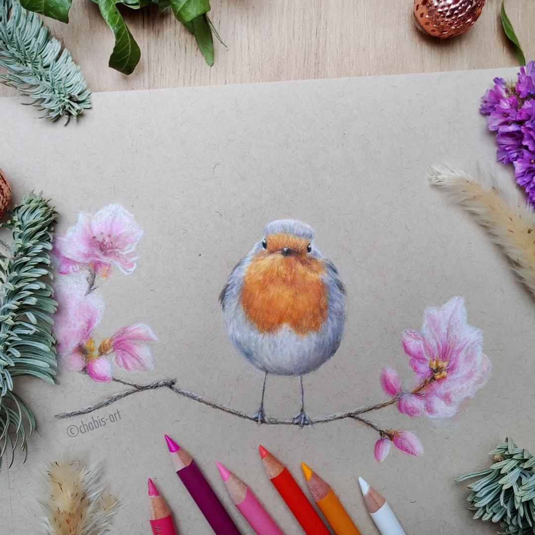 chabi_chu's tweet photo. Dieser kleine Fratz entstand im Rahmen einer Artcollab.🐦Ziel war es, ein Rotkehlchen mit Buntstiften anzufertigen. Weitere Materialien durften dezent eingesetzt werden. 

Die anderen Werke findet ihr auf Insta (chabi.s_art) als Karussellpost. ❤️ 

#kleineKunstklasse #rotkehlchen https://t.co/DBKAWkWy4n