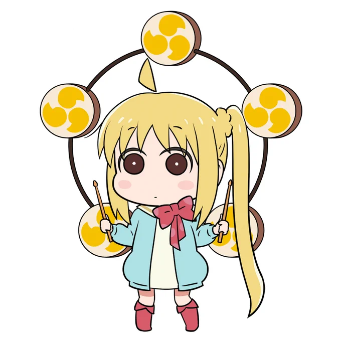 「絵になるのはギターをベースだけでドラムは可哀想な事になるんだよ!」な虹夏ちゃんのために、アー写撮影で持ち運べるドラムを考えてみた。#ぼっち・ざ・ろっく! #伊地知虹夏 #雷様 