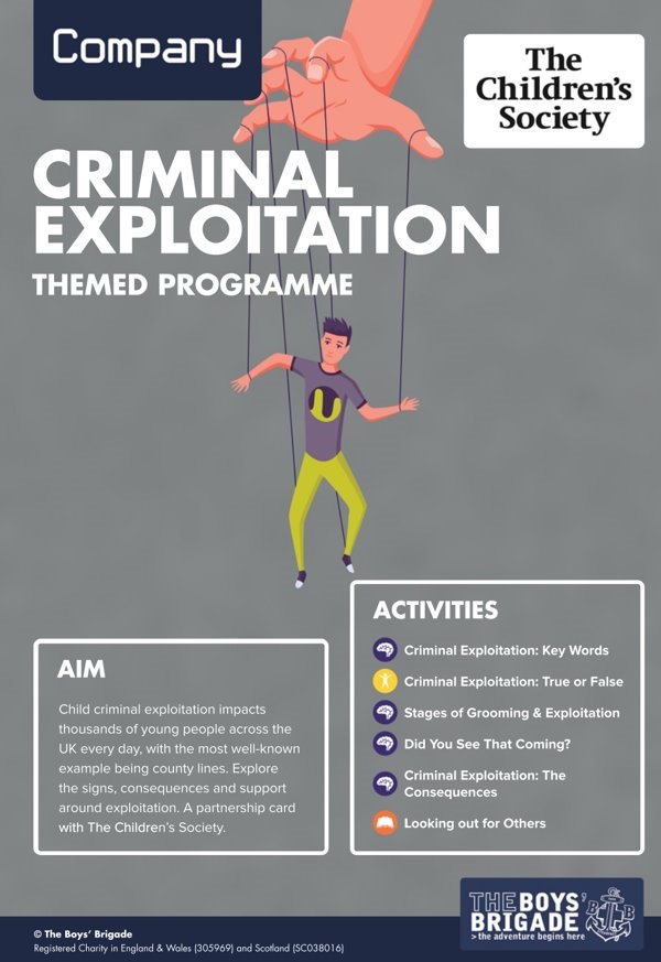 Fred, one of our Disrupting exploitation workers will be delivering an exploitation programme to some young people from the boys brigade tommorow. Love this image. #CCE #Exploitation #criminalexploitation #countylines