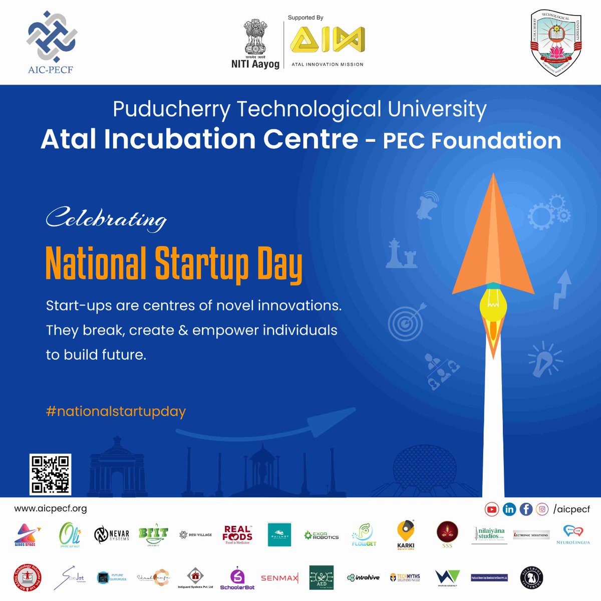 aicpecftweet's tweet photo. AIC-PECF wishing all innovators, entrepreneurs and start-ups on #NationalStartupDay

See things in the #present , even if they are in the #future

Let's celebrate the thriving #startups  ecosystem

#innovation #Entrepreneur #aimtoinnovate #TogetherWeRise https://t.co/gDxJNfZZDv