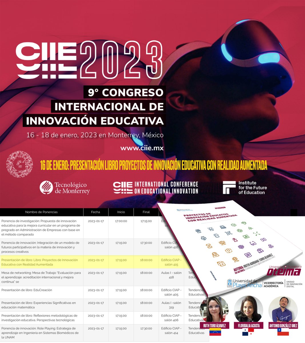 igrezan's tweet photo. Hoy presentamos libro "Proyectos de Innovación Educativa con Realidad Aumentada" en @InnovacionEdTec  del @TecdeMonterrey 
Feliz de representar la pasión de docentes que buscan disminuir brechas en el espacio educativo
🎁https://t.co/HYyPqY2uh0
#AprendizajeSInFronteras🚀
#Odite https://t.co/3Bq74UF2t9
